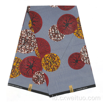 100% Polyester Ankara 6 yard Cetakan kain lilin